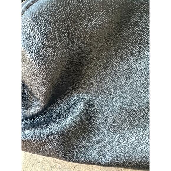 Heshe Black Leather Backpack